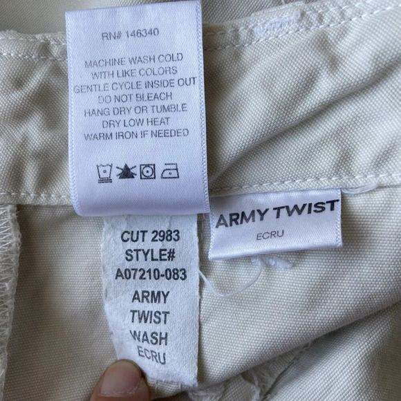 Women's AMO Army Twist Utility Cropped Pants  Size 24 - Picture 10 of 12